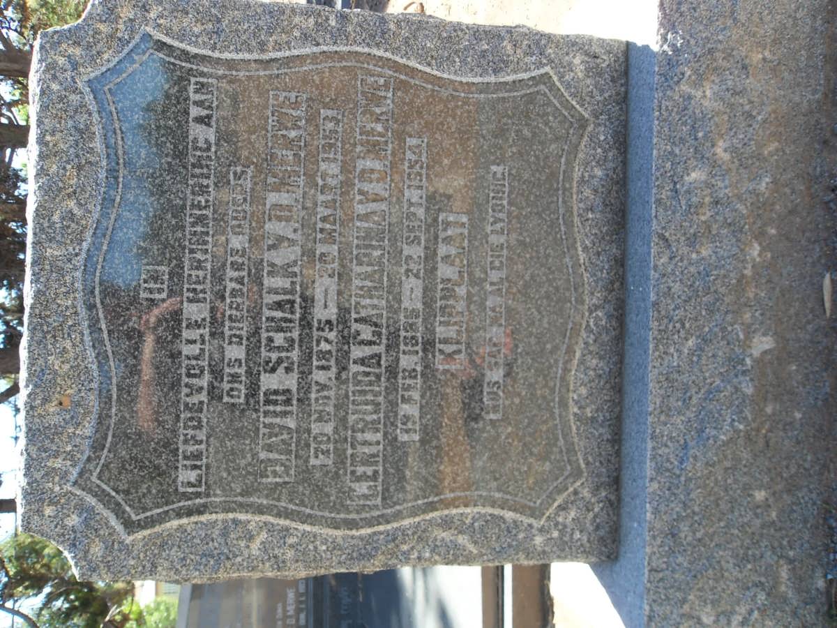 MERWE David Schalk, v.d. 1875-1953 &amp; Gertruida Catharina 1885-1954