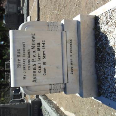 MERWE Andries P., v.d. 1868-1947