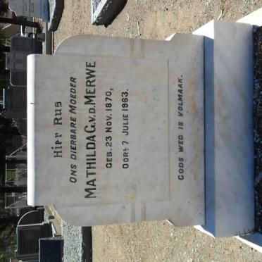 MERWE Mathilda G., v.d. 1870-1963