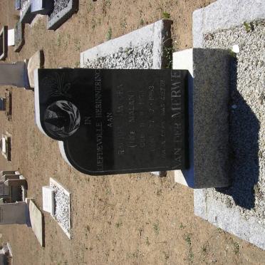 MERWE Rachel Jacoba, van der nee MALAN 1873-1963