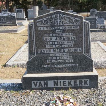 NIEKERK Dirk Johannes, van 1886-1961 &amp; Hester Maria Jacoba HUMAN 1889-1963