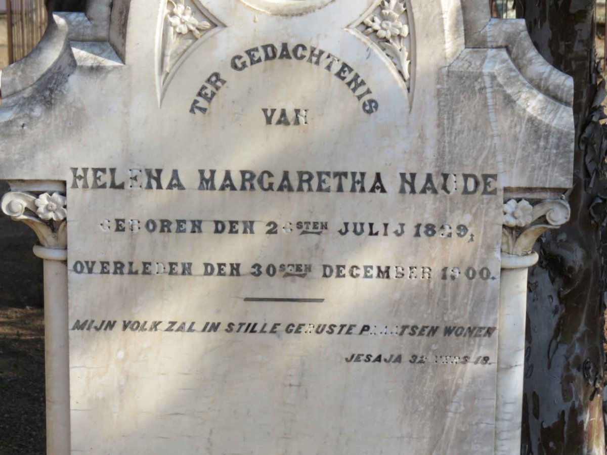 NAUDE Charl Francois 1822-1896 &amp; Helena Margaretha 1829-1900
