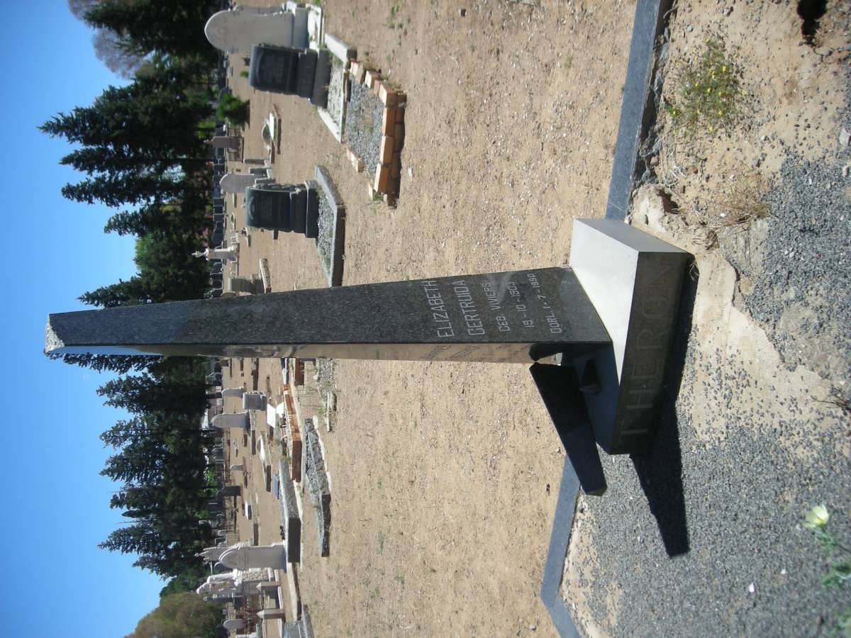 THERON Johannes Frederick 1905-1968 &amp; Elizabeth Gertruida VIVIERS 1903-19?0