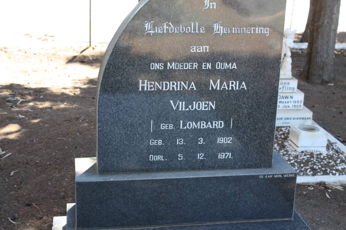 VILJOEN Hendrina Maria nee LOMBARD 1902-1971