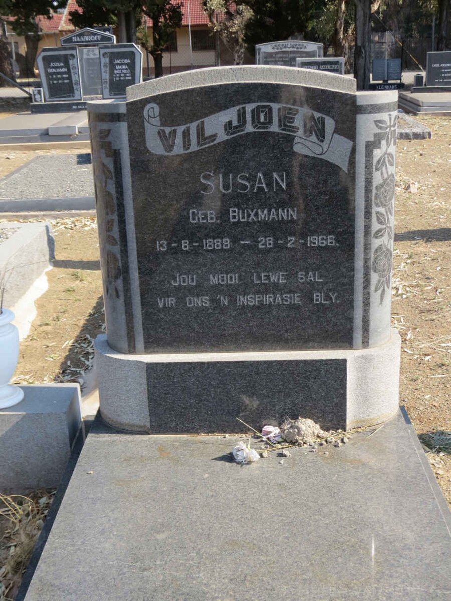 VILJOEN Albertus 1888-1970 &amp; Susan BUXMANN 1888-1966