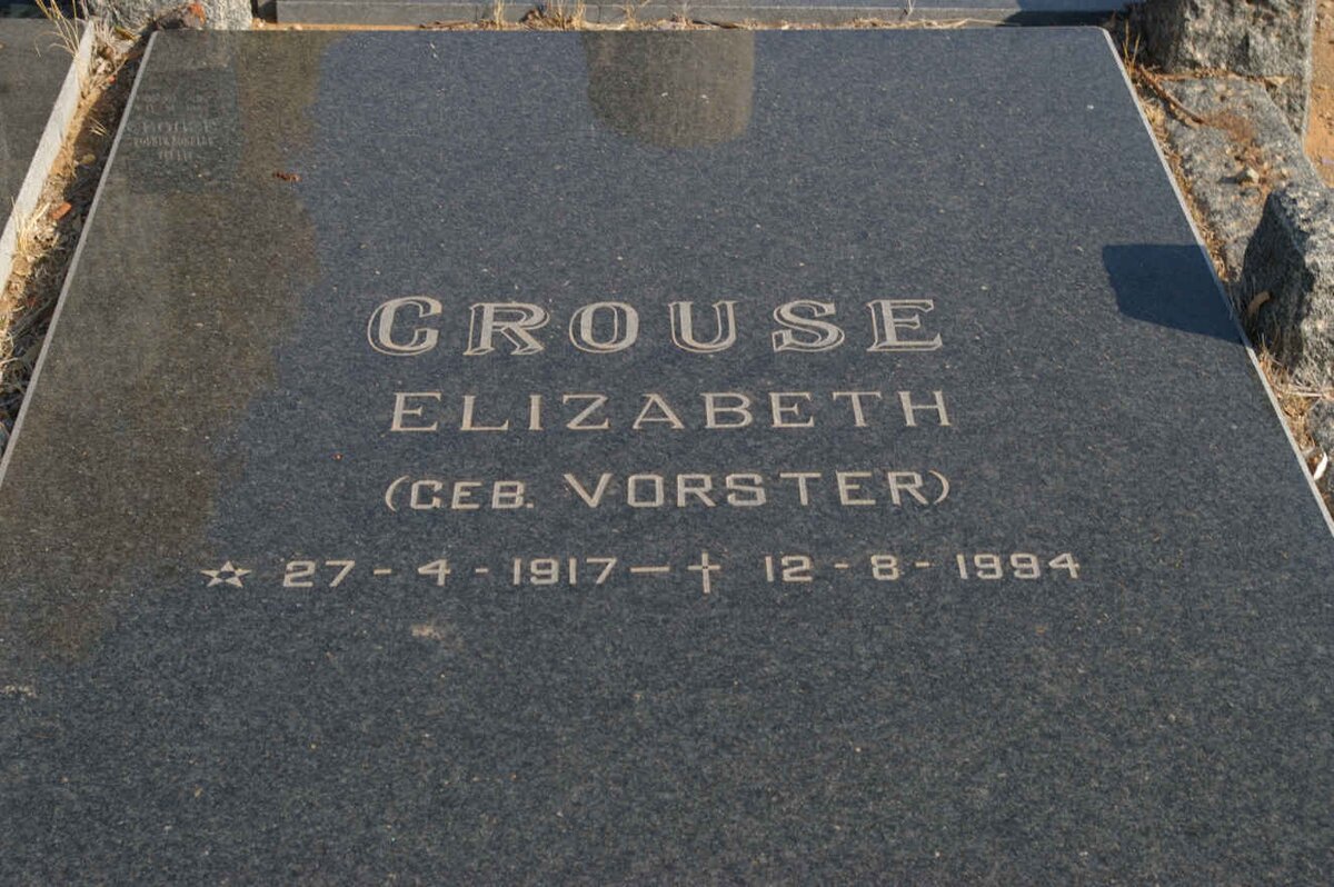 CROUSE Elizabeth nee VORSTER 1917-1994