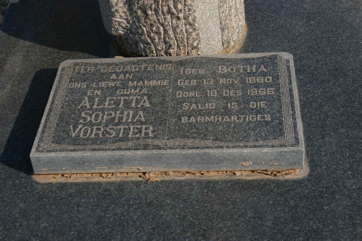 VORSTER Isaac Dawid 1873-1937 &amp;  Aletta Sophia BOTHA 1880-1966