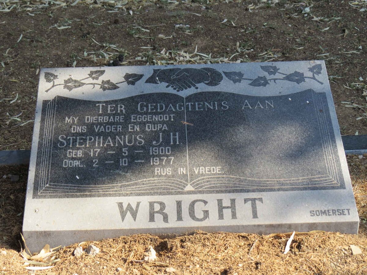 WRIGHT Stephanus J.H. 1900-1977