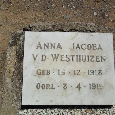 WESTHUIZEN Anna Jacoba, v.d. 1918-1919