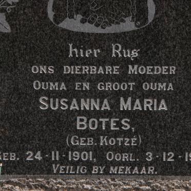 BOTES Susanna Maria nee KOTZE 1901-1990