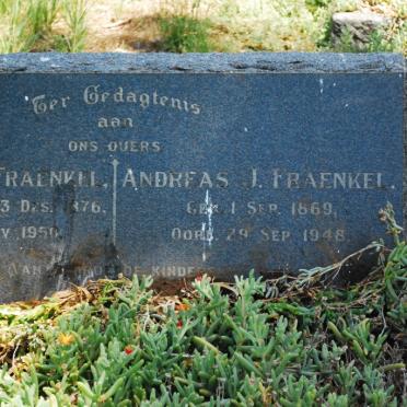 FRAENKEL Andreas J. 1869-1948 &amp; Johanna H. GELDENHUYS 1876-195? 