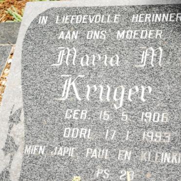 KRUGER Maria M. 1906-1993