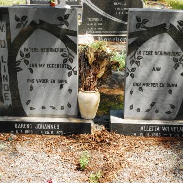 LINDE Barend Johannes, v.d. 1903-1970 &amp; Aletta Wilhelmina 1905-1988