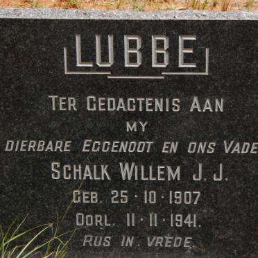 LUBBE Schalk Willem J.J. 1907-1941