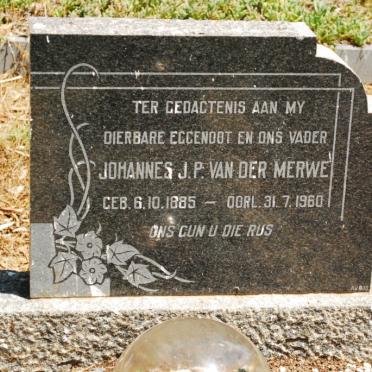 MERWE Johannes J.P., van der 1885-1960