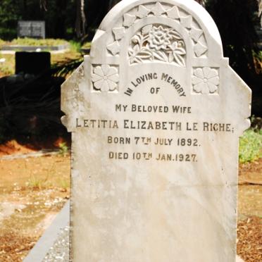 RICHE Letitia Elizabeth, le 1892-1927