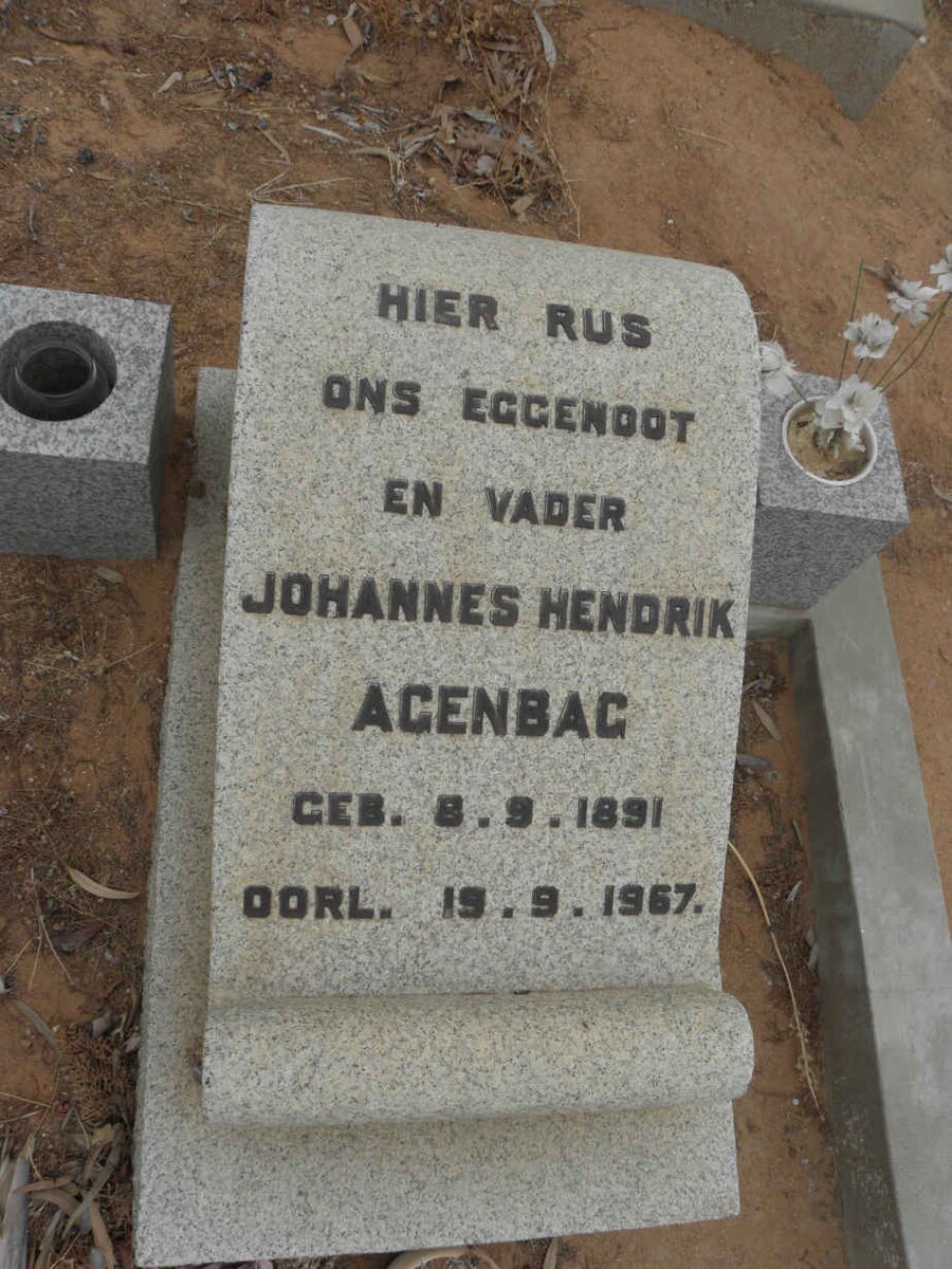 AGENBAG Johannes Hendrik 1891-1967