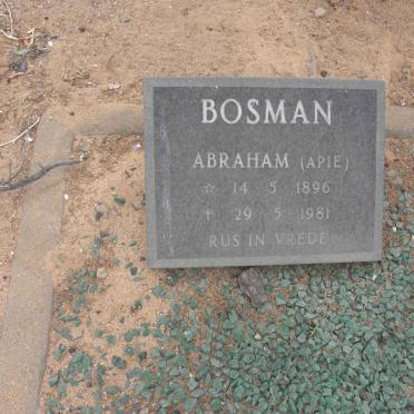 BOSMAN Abraham 1896-1981