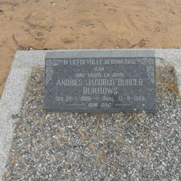 BURROWS Andries Jacobus Burger 1888-1969