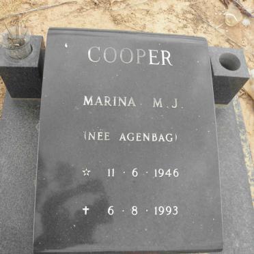 COOPER M.J. nee AGENBAG 1946-1993