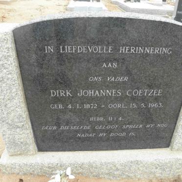 COETZEE Dirk Johannes 1872-1963