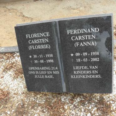 CARSTEN Ferdinand 1938-2002 &amp; Florence 1938-1998