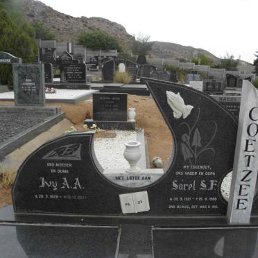 COETZEE Sarel S.F. 1921-1986 &amp; Ivy A.A. 1926-2011