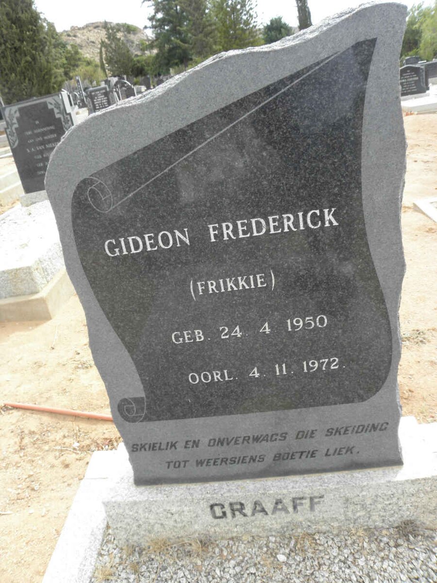 GRAAFF Gideon Frederick 1950-1972