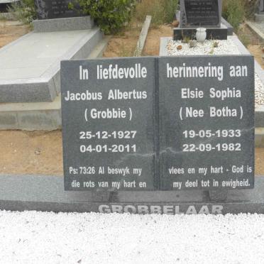 GROBBELAAR Jacobus Albertus 1927-2011 &amp; Elsie Sophia BOTHA 1933-1982