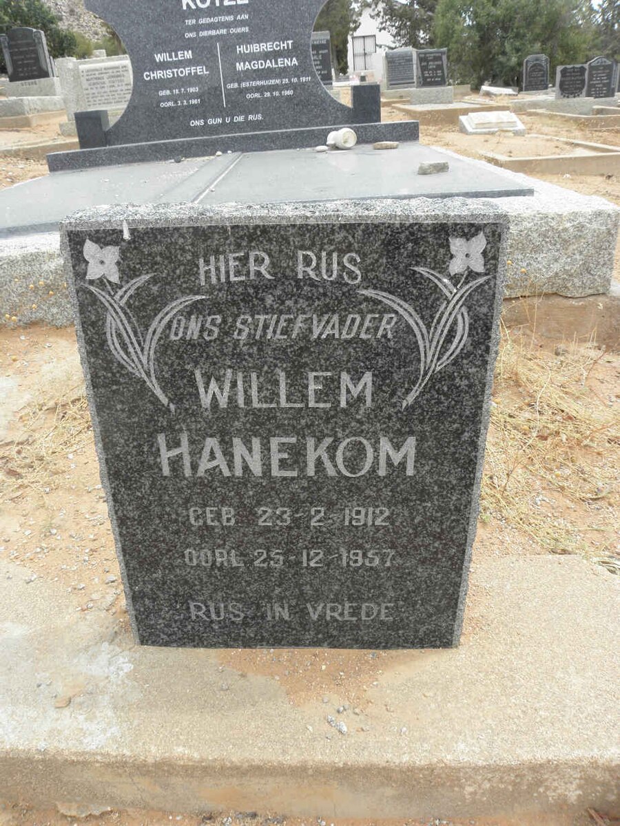 HANEKOM Willem 1912-1957