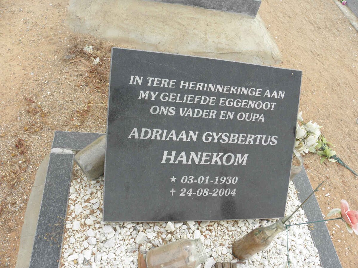 HANEKOM Adriaan Gysbertus 1930-2004