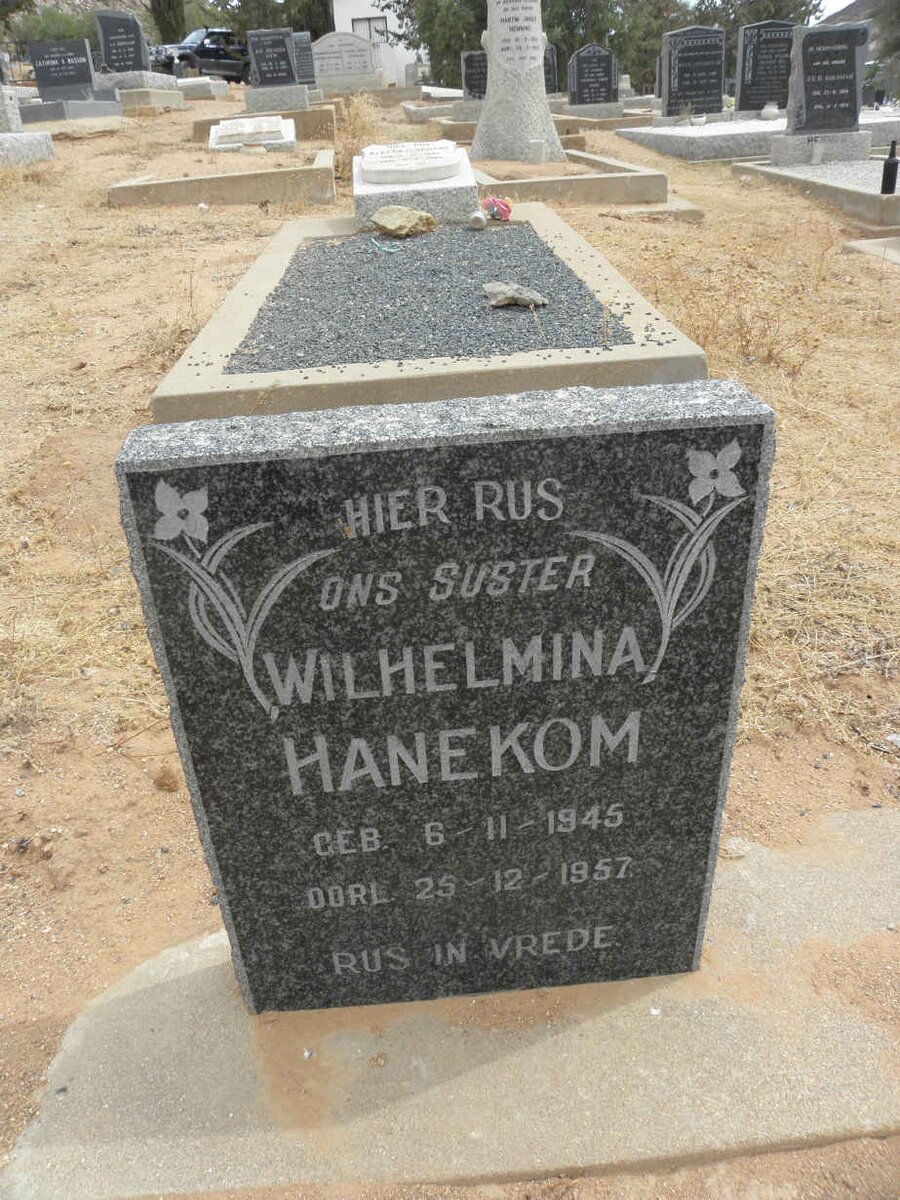 HANEKOM Wilhelmina 1945-1957