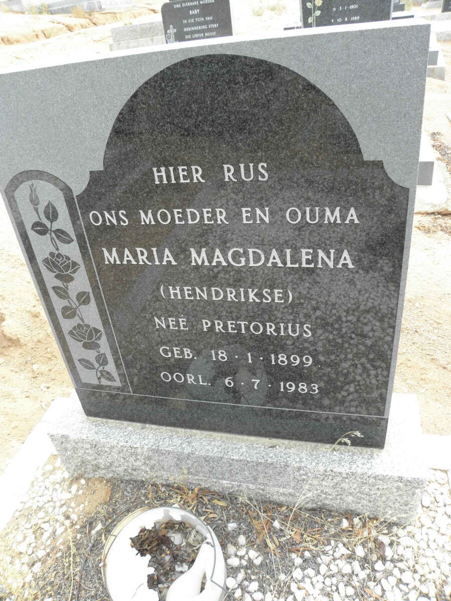 HENDRIKSE Maria Magdalena nee PRETORIUS 1899-1983