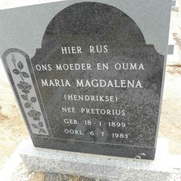 HENDRIKSE Maria Magdalena nee PRETORIUS 1899-1983