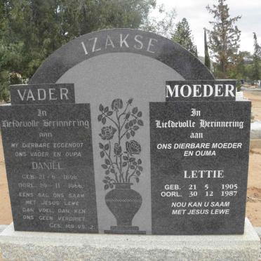 IZAKSE Daniel 1896-1966 &amp; Lettie 1905-1987