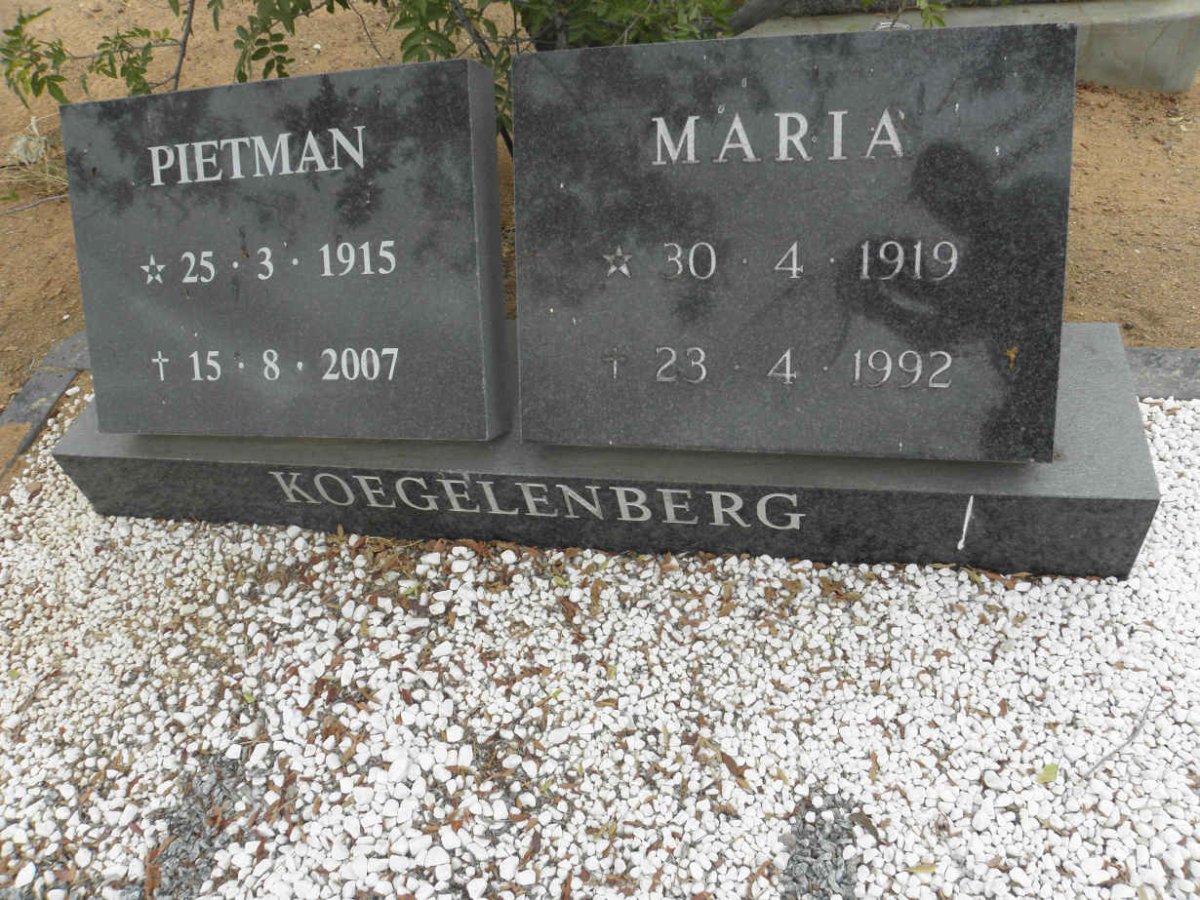 KOEGELENBERG Pietman 1915-2007 &amp; Maria 1919-1992