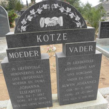 KOTZE Alwyn Johannes 1890-1967 &amp; Johanna Elizabeth 1887-1974