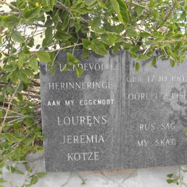 KOTZE Lourens Jeremia 1902-1981