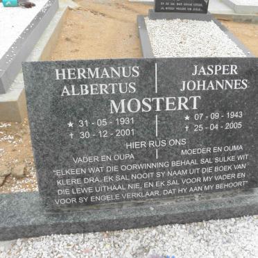 MOSTERT Hermanus Albertus 1931-2001 &amp; Jasper Johannes 1943-2005