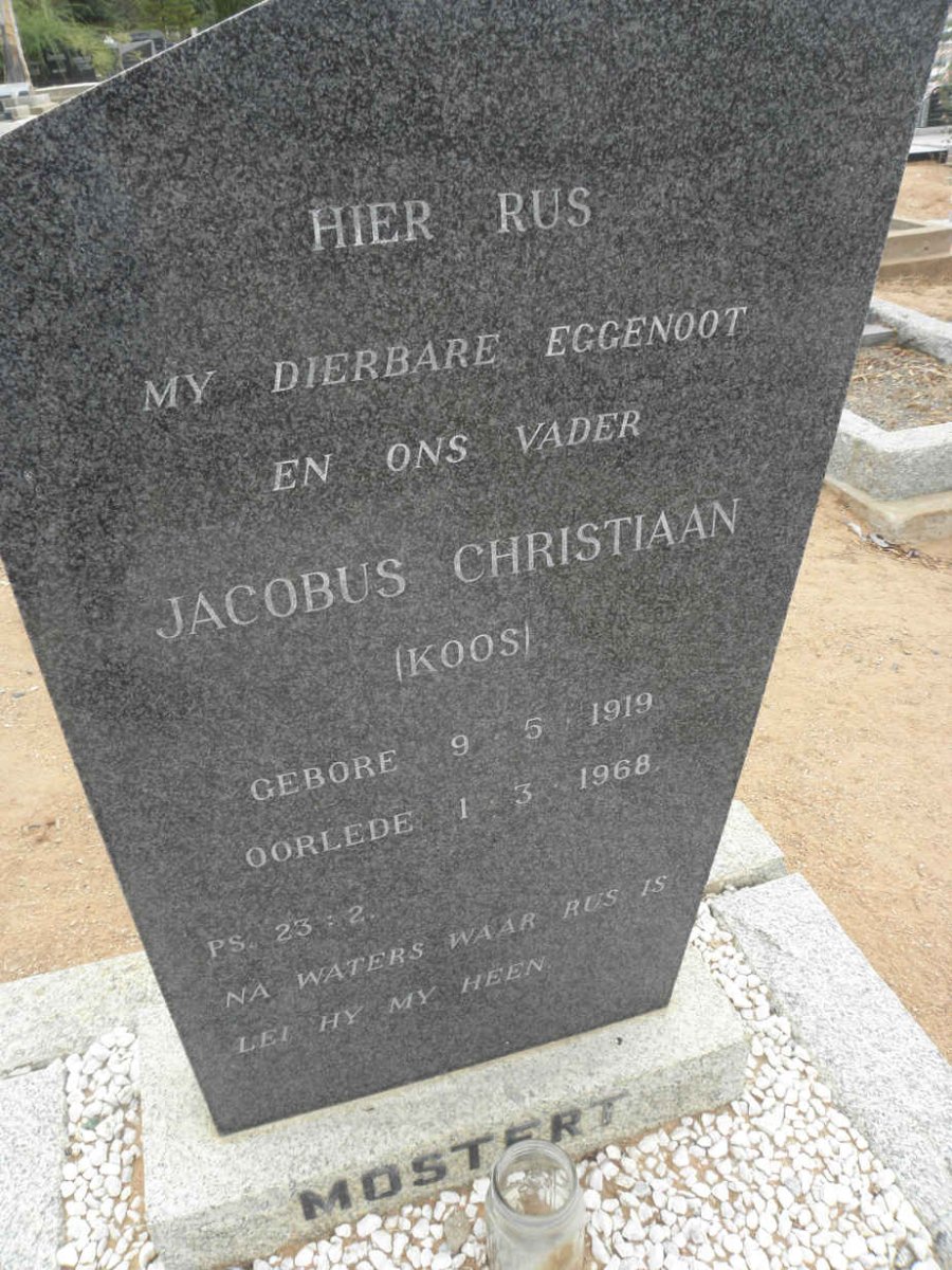 MOSTERT Jacobus Christiaan 1919-1968