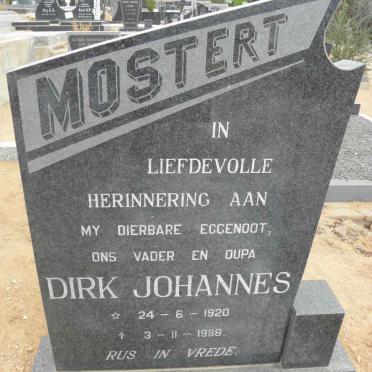 MOSTERT Dirk Johannes 1920-1988