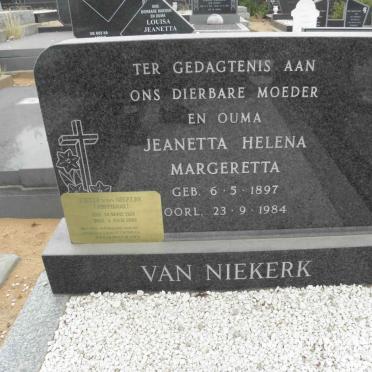 NIEKERK Jeanetta Helena Margaretta, van 1897-1984