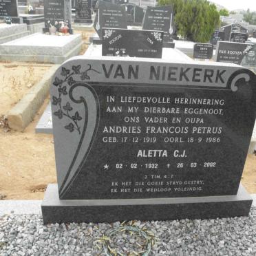 NIEKERK Aletta C.J., van 1932-2002