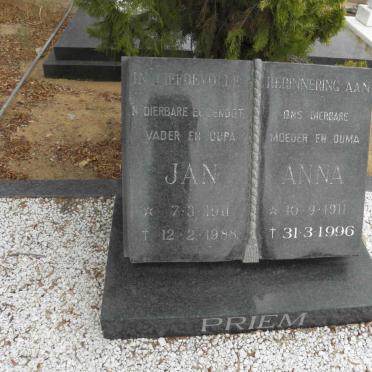 PRIEM Jan 1911-1988 &amp; Anna 1911-1996