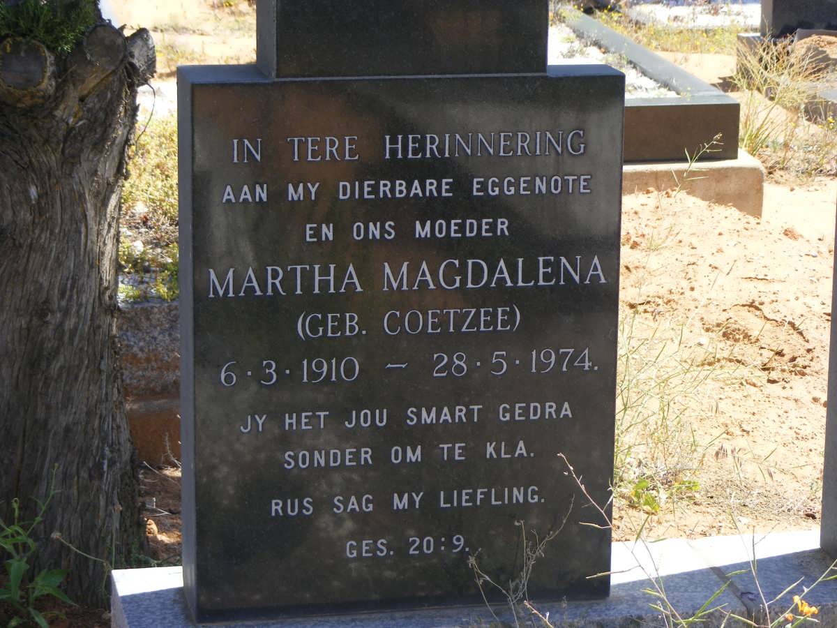 POOL Martha Magdalena nee COETZEE 1910-1974