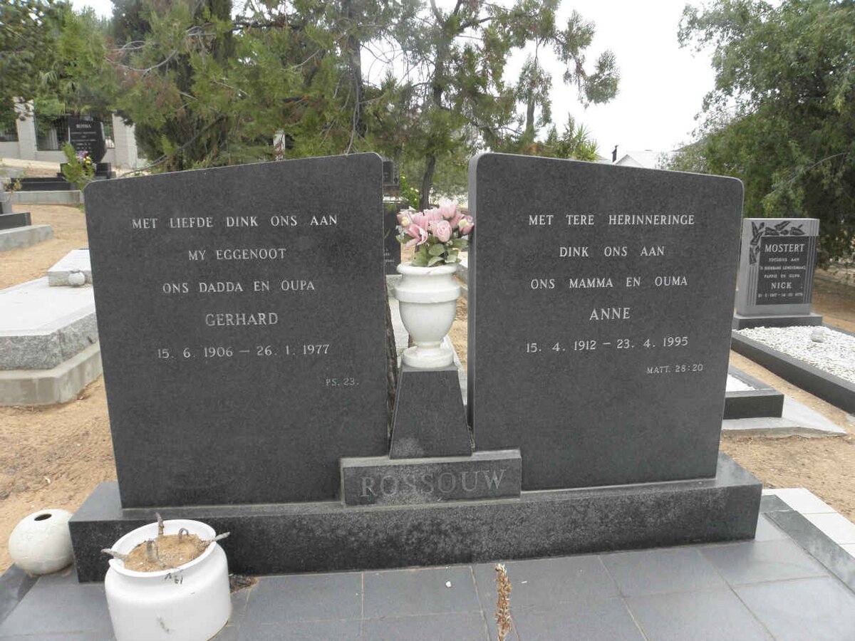 ROSSOUW Gerhard 1906-1977 &amp; Anne 1912-1995
