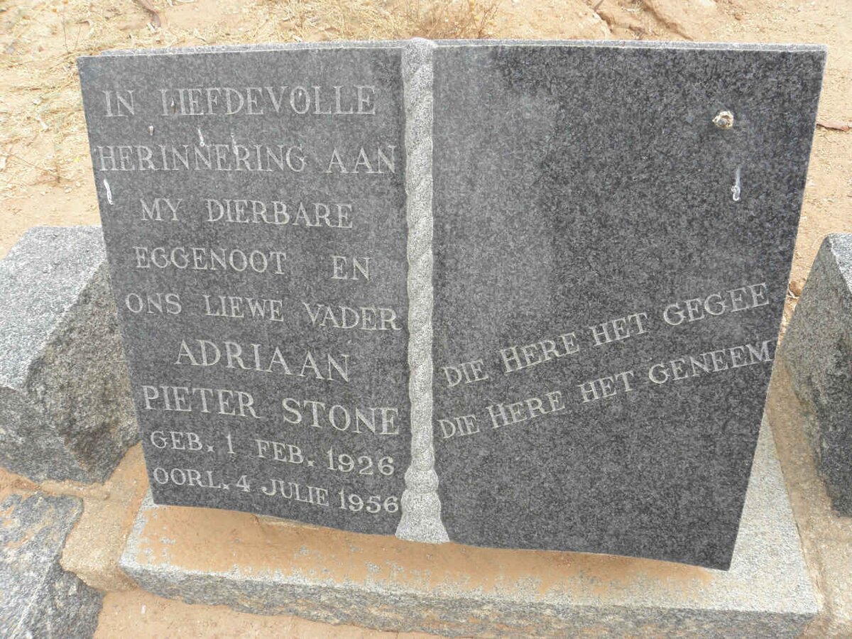 STONE Adriaan Pieter 1926-1956
