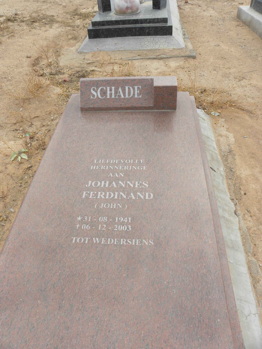 SCHADE Johannes Ferdinand 1941-2003