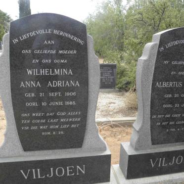 VILJOEN Albertus Jacobus 1899-1961 &amp; Wilhelmina Anna Adriana 1906-1985