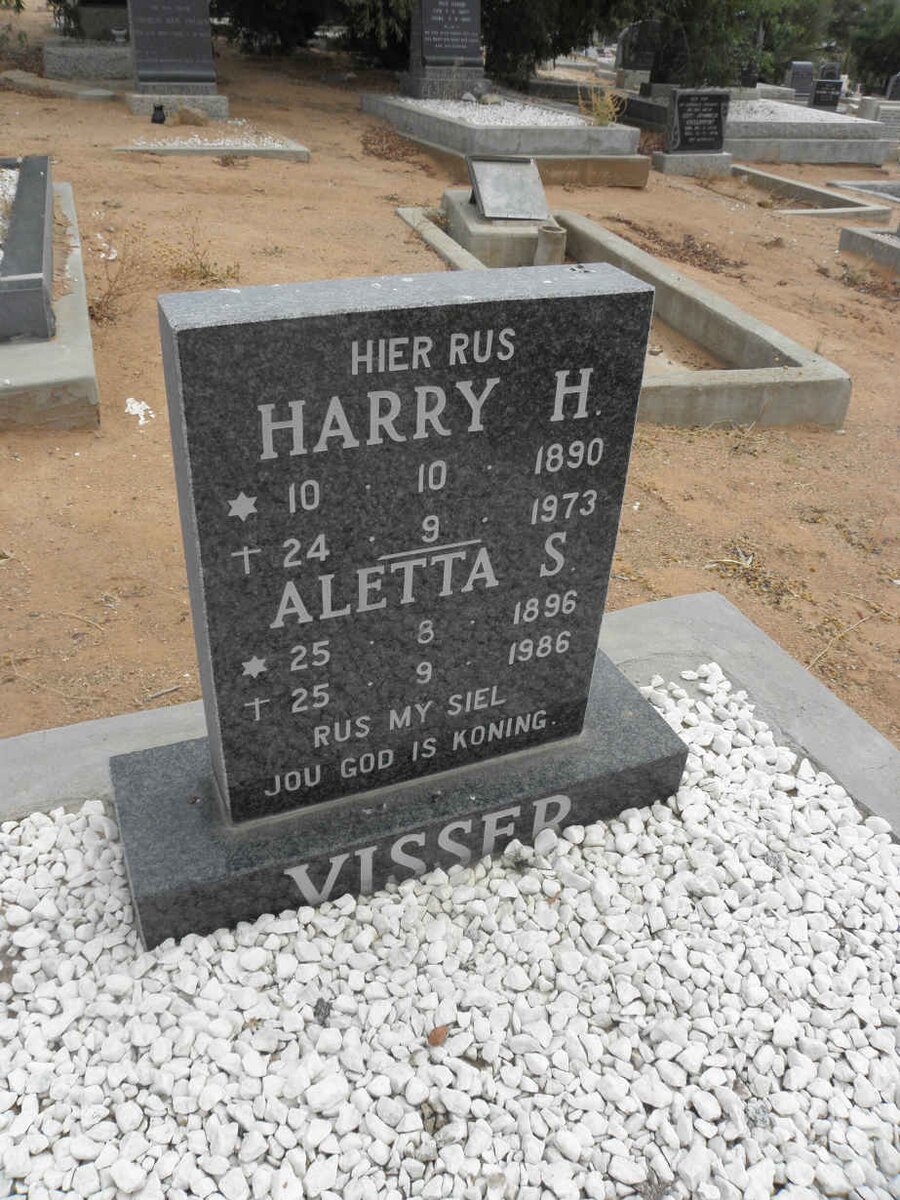 VISSER Harry H. 1890-1973 &amp; Aletta S. 1896-1986